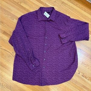Elegant Purple Geometric Men's Shirt men’s 2xlt